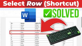 How to Select a Row in Word Table (Shortcut Key)