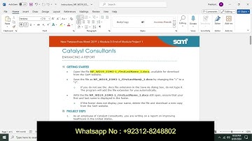 Catalyst Consultants | Module 3: End of Module Project 1 | New Perspectives Word 2019