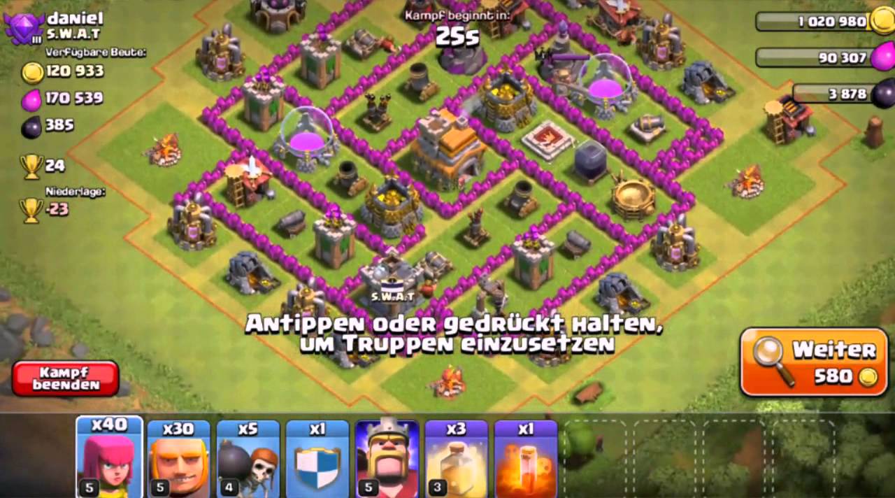 Wie greife ich richtig an bei coc YouTube