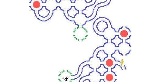 Playing "Hunt the Wumpus" on the Texas Instruments TI-99/4A, hard maze, normal mode