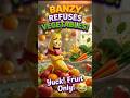 Kids Fun TV |🍌 Banzy Refuses to Eat Vegetables! "Yuck! Fruit Only!" Funny Cartoon for Kids #shorts