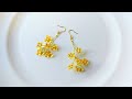 ドロップビーズで簡単！ワイヤーで作る菜の花のピアスの作り方　How to make canola flower earrings.