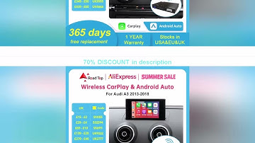 A must-have product! Android Auto Wireless CarPlay for Audi A3 8v Q2 8P 2013-2018, with Mirror Lin