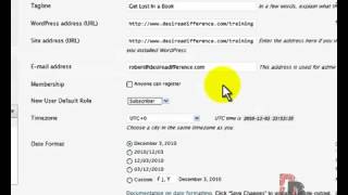Wordpress Tutorial Part 3 - General Settings