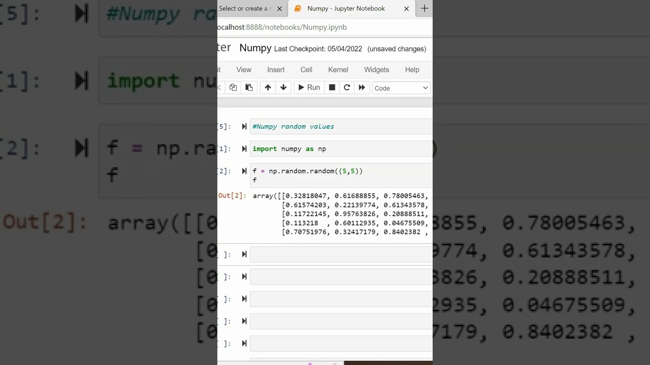 Creating Random values in an array using Numpy