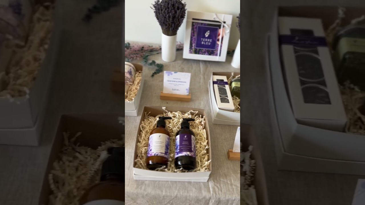 Lavender gift boxes at Terre Bleu 💜 