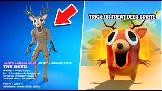 ALL *NEW* FREE REWARDS & TRICK OR TREAT SPRITES Added in Fortnite Update! (The Deer Skin All Codes)
