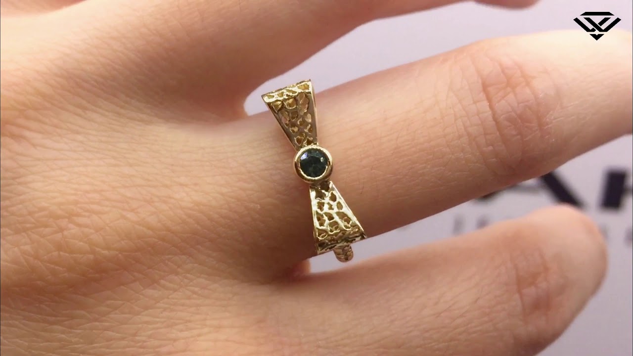 Tsavorite bow ring with diamonds and yellow gold Novak Jewellery YouTube