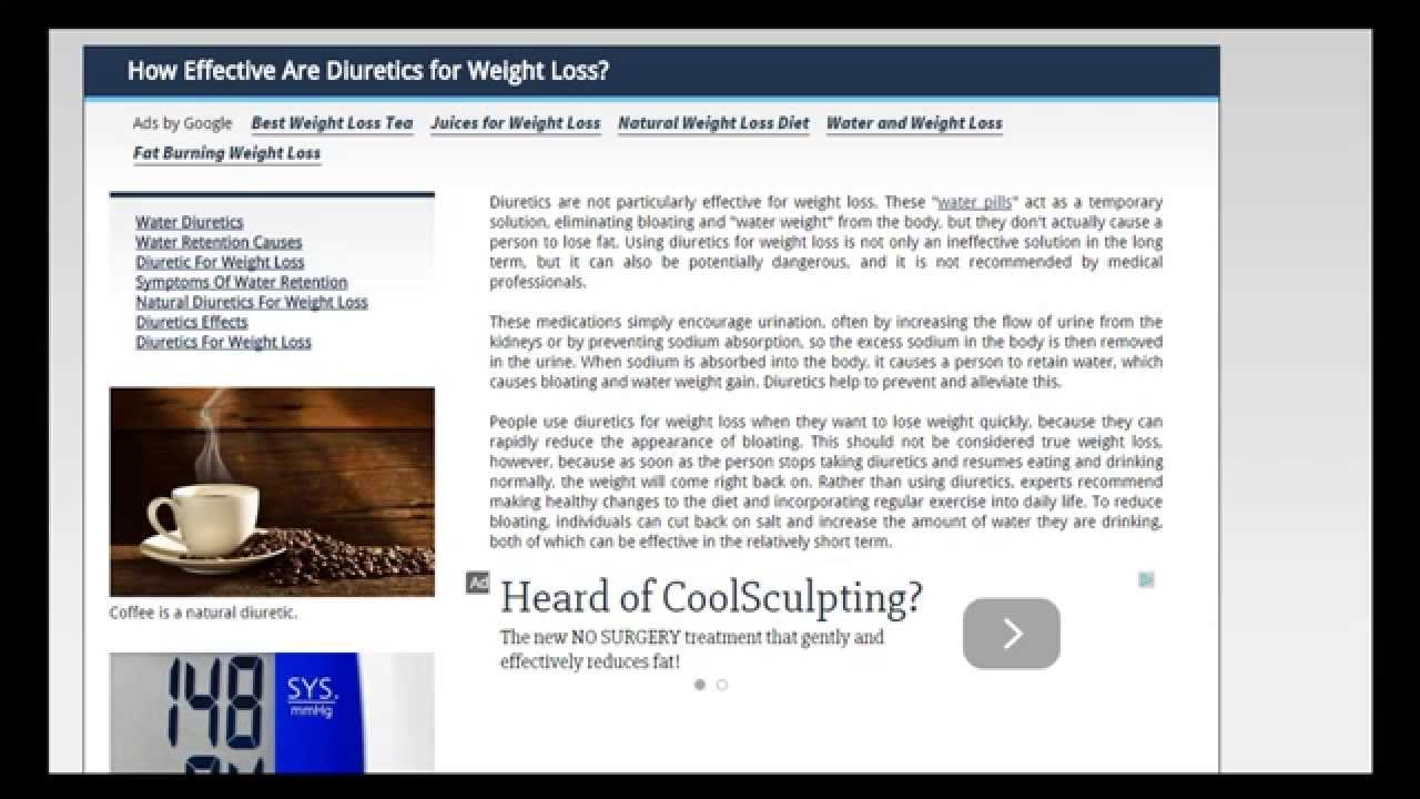Diuretic Weight Loss For More Information YouTube