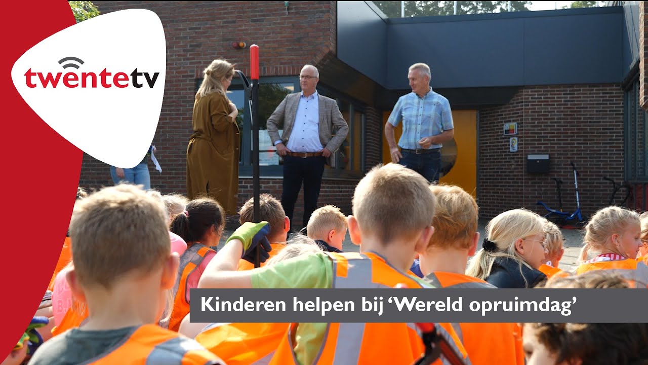 Kinderen van Morgenster in Wierden helpen bij 'Wereld opruimdag' - Twente FM