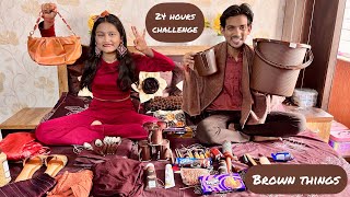 We used only Brown things for 24 hours || Eating only Brown food || aman dancer real