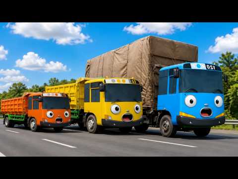 Wow Ada Truk Kontainer Besar, Truk Pasir, Truk Tangki Berubah Mirip Tayo & Teman - Teman