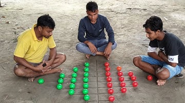 “Epic Village Strategy Game Challenge: Three Players Battle Using Color Balls in a Mind-Blowing