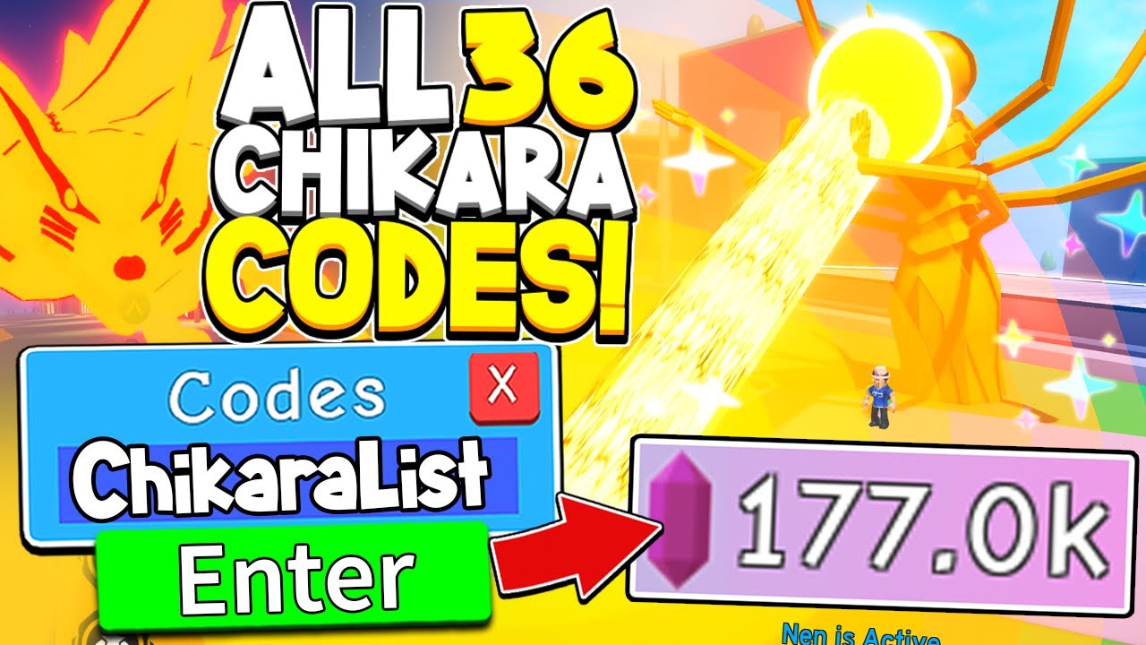All 36 INSANE Chikara Codes In Anime Fighting Simulator Roblox