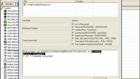 Descriptografando senhas MD5 usando Cain & Abel e MD5Descrypter