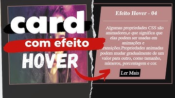 Cards com Efeito Hover  com  html e Css