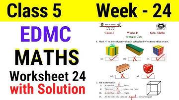 EDMC Class 5 Maths Week 24 Worksheet 24 | Class 5th maths Week 24 solution edmc worksheet class 5