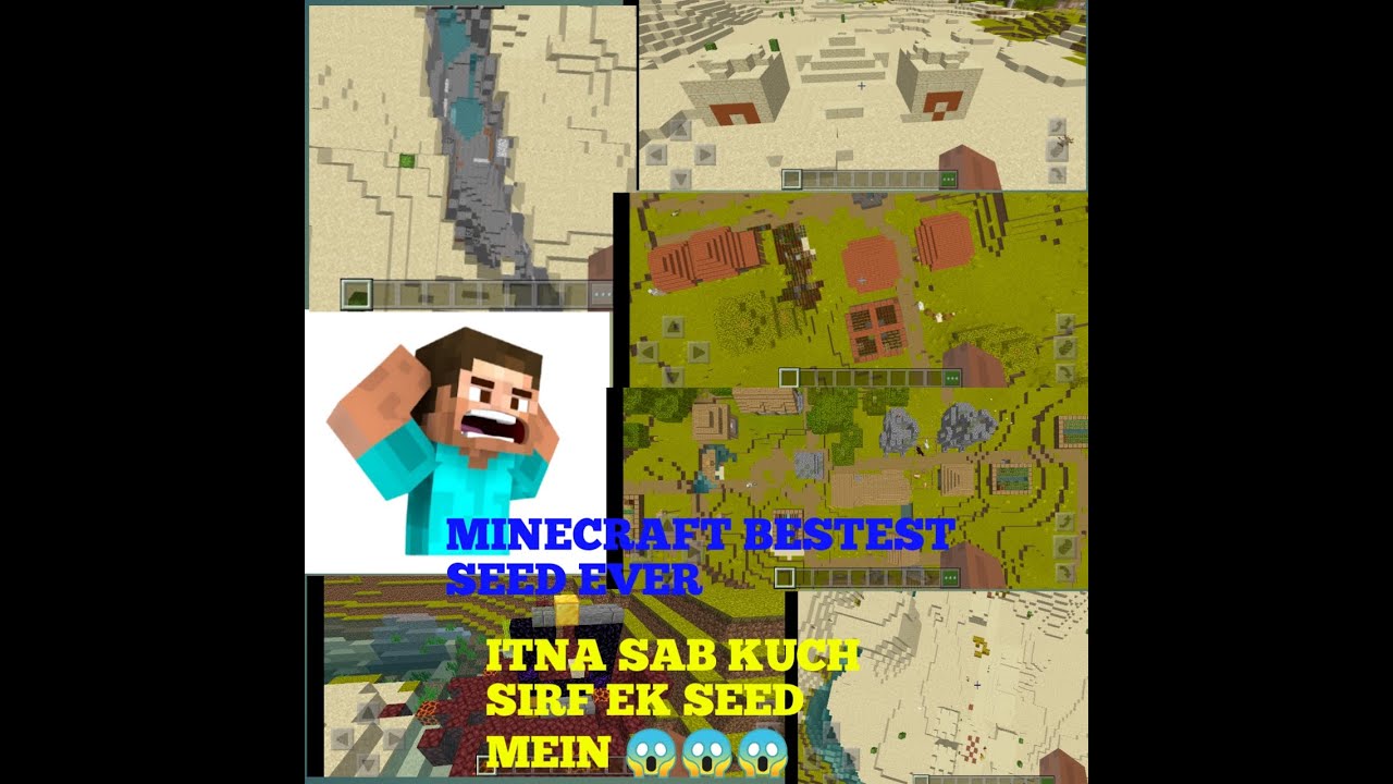 Minecraft bestest seed ever | Triple village |desert temple| ravine ...