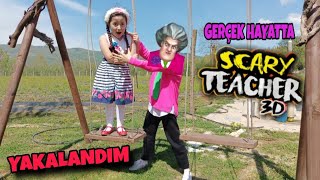 GERÇEK HAYATTA ESMA SCARY TEACHER YAPIŞTIRICI ŞAKASI YAPTI  ماما جابت بيبي - جنى مقداد | طيور الجنة