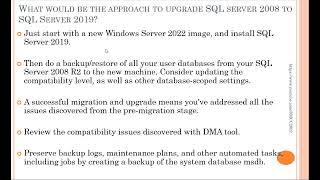 What would be the approach to #upgrade  #sqlserver #2008 to #sqlserver2019  #freshers #beginners