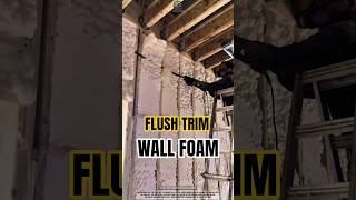 Foam cutting tool trims excess insulation flush with studs ⚙️ #construction
