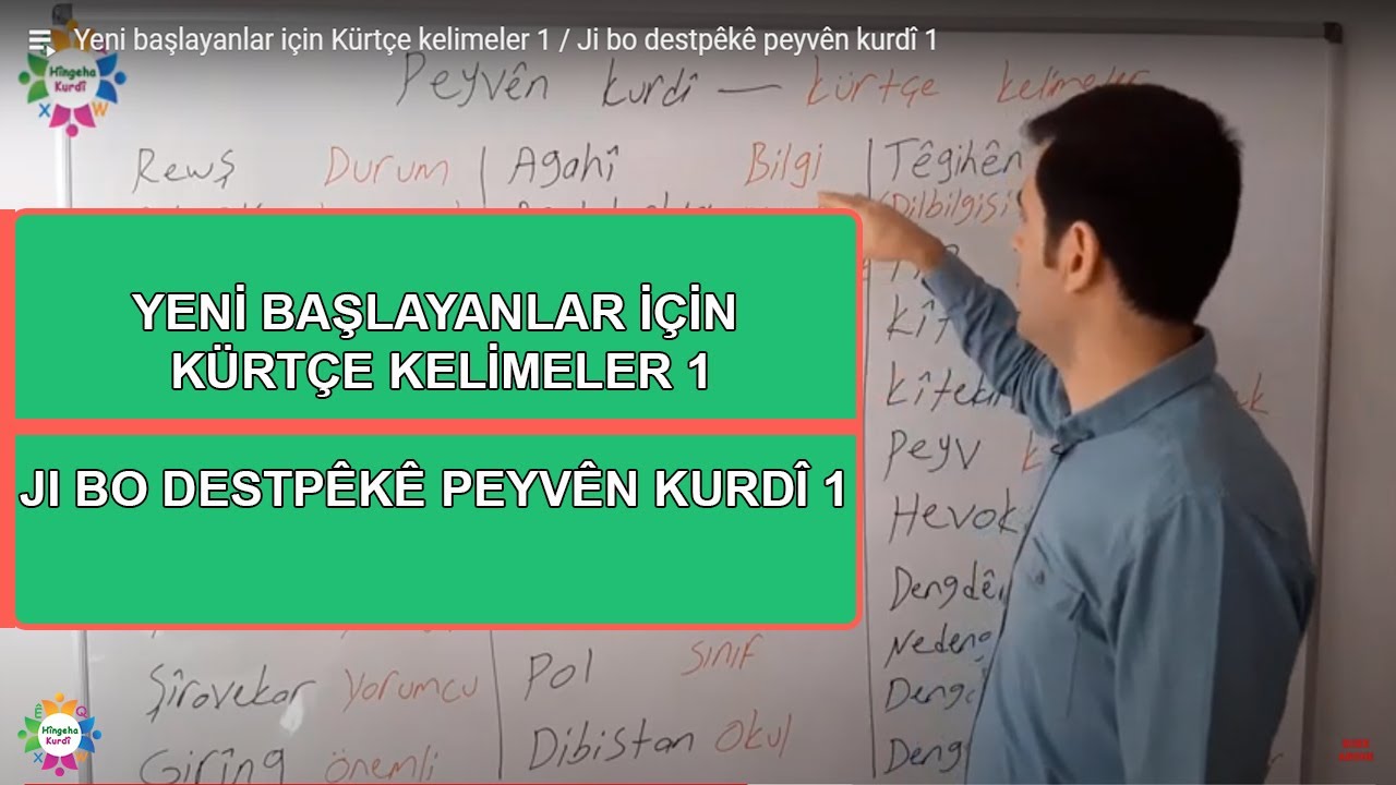 Yeni başlayanlar için Kürtçe kelimeler  1 / Ji bo destpêkê peyvên kurdî 1