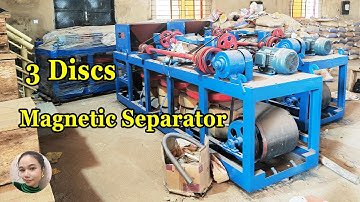 High-intensity dry 18000 GS three-disc magnetic separator for tantalum niobium ore