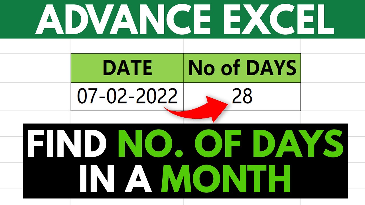 How To Find Days In A Month In Excel How To Find Days In A Month In Excel