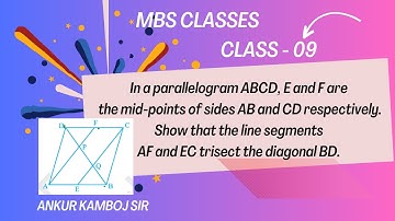 In a parallelogram ABCD, E and F are the mid points of sides AB and CD respectively  Show that the l