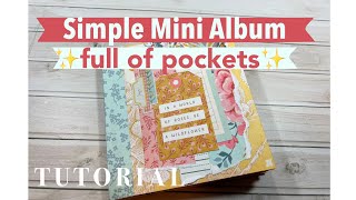 Mini Album Full of Pockets TUTORIAL🌷Using the entire Wildflower collection pack!