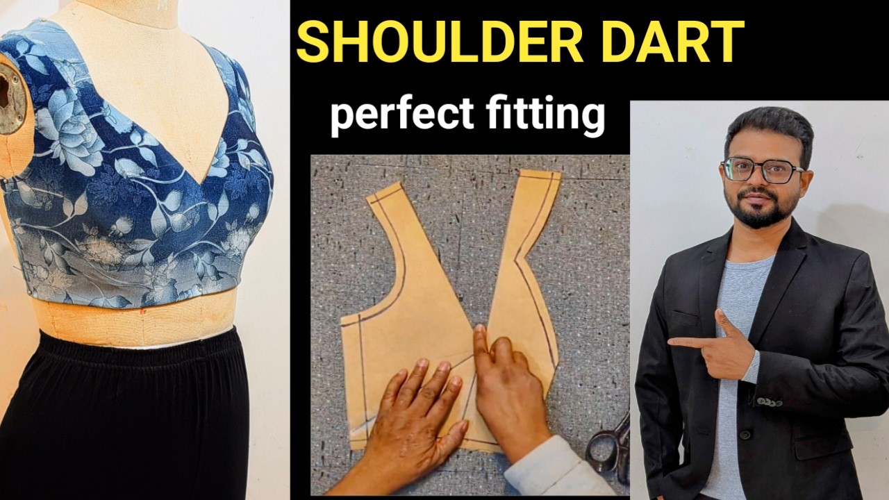 Shoulder Dart Blouse Cutting and stitching | Dart manipulation Perfect fitting for All sizes