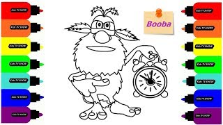 Booba cartoon coloring book for children. Буба мультик раскраска для детей.