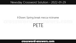 Newsday Crossword Answers for Saturday January 29 2022 2022-01-29