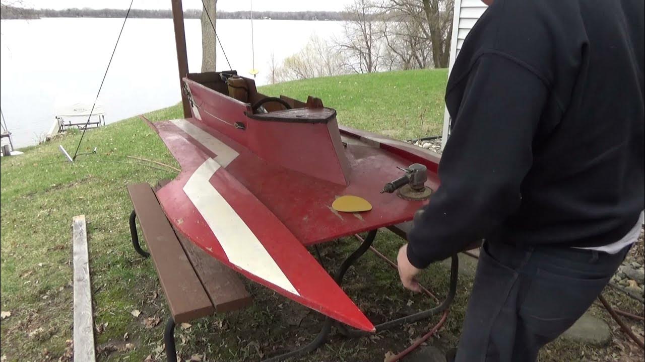 EP2 pickle fork racing hydroplane boat refinish project YouTube