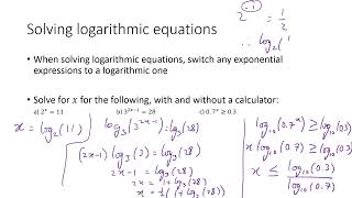 5  Using logarithms to solve exponential equations and inequalities