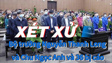 Hình ảnh 2 cựu Bộ trưởng Nguyễn Thanh Long và Chu Ngọc Anh trước tòa