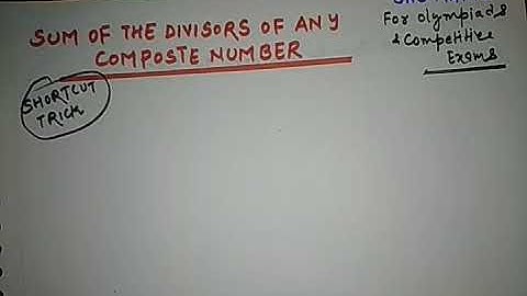 Sum of the Divisors of a Composite Number