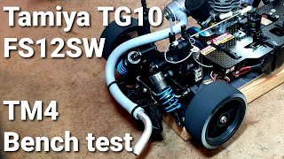 Tamiya FS12SW bench test, modified exhaust outlet and factory needle settings