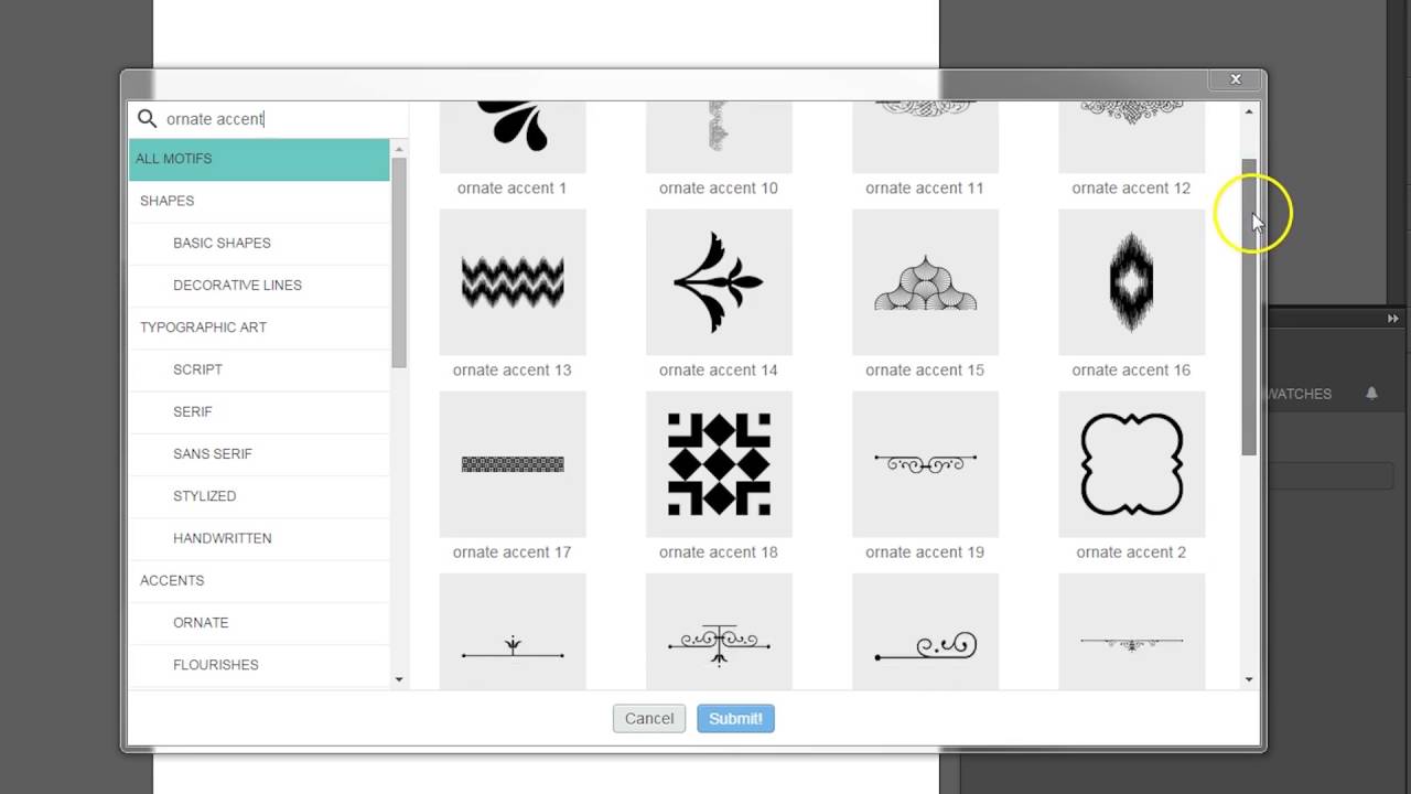Envelopments Extension for Adobe Illustrator CC Motif Artwork Panel