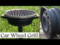 Build a BBQ Grill from an old car rim with stainless steel grate
