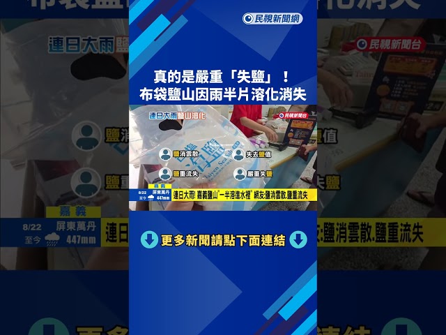 豪雨侵蝕! 嘉義布袋鹽山遭受衝擊 半片已"溶化消失"－民視新聞