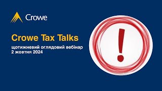 : Crowe Tax Talks    2  #crowe # #news # # #