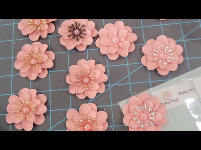 Tutorial on how I made these flowers using the Retro Flower Plate from @mycraftingworldanna4142 class=