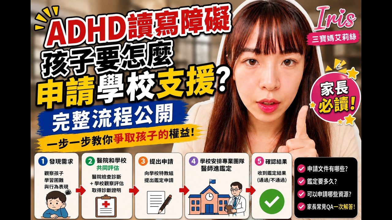 ADHD 讀寫障礙孩子要如何申請學校資源? 兒童精神科? 艾家五口 縮圖