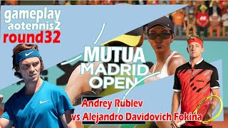 Andrey Rublev   vs Alejandro Davidovich Fokina  🏆 ⚽ Madrid Open (04/28/2024) 🎮 gameplay AO 2