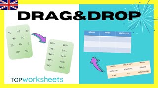 2 WAYS to use the DRAG & DROP in an INTERACTIVE WORKSHEET | Examples of exercises (TopWorksheet)