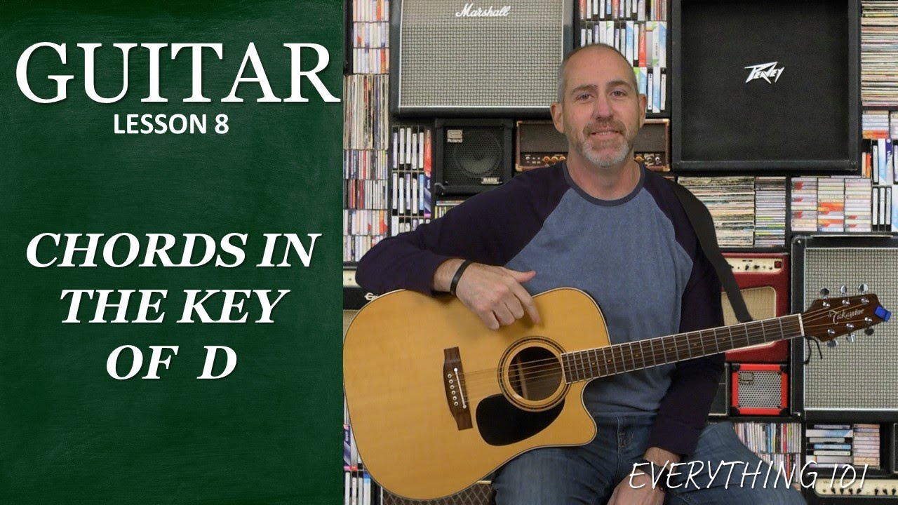 Guitar Lesson 8 - Chords in the Key of D - YouTube