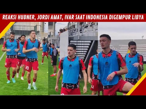 EKSPRESI GATEL MAEN JUSTIN HUBNER DIPINGGIR LAPANGAN, INDONESIA VS LIBYA