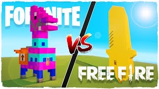 Casa de FORTNITE vs casa de FREE FIRE - MINECRAFT Casa de FORTNITE vs casa de FREE FIRE - MINECRAFT