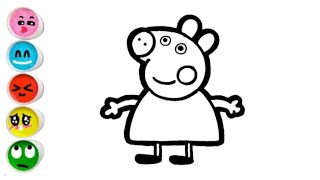 Peppa Pig drawing , painting and Coloring Very Easy For Kids and Toddlers